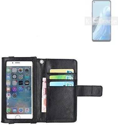 Produktbild von K-S-Trade Handy Hülle Schutz Hülle Kompatibel mit Oppo Reno8 Lite 5G Case mit Displayschutz / Schutzfolie Flip Cover Wallet case Etui Hülle schwarz