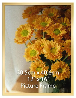 Immagine prodotto di Omgoods - Cornice per foto 30x40 cm, colore oro, in PVC - Adatta sia per appoggio che per appendere