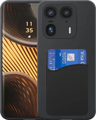 Obrázek produktu pro Vhodné pro Motorola Edge 50 Ultra Phone Case with Silicone Card Holder - Flexibilní zadní kryt pouzdra ze silikonu TPU se silikonovou přihrádkou na karty - Black - Smartphonica