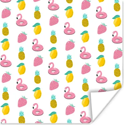 Produktbild von MuchoWow® Poster Sommer - Obst - Muster 100x100 cm - Babyzimmer