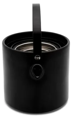 Produktbild von Teekannen Set - schwarze Keramikkanne 1,2 Liter mit Tee-Filter und Stövchen sowie 2 Steingut Teebecher - 6-teilig
