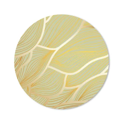 Produktbild von MuchoWow® Mauspad Mousepad Goldene Wellen auf grünem Hintergrund 40x40 cm - Mousepads - Maus Mat - Pad - Mausunterlage - Schreibtisch Accessoires