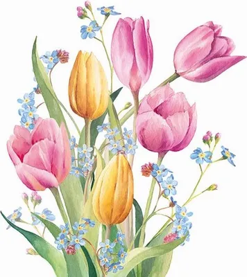Produktbild von Ambiente Servietten Tulpen Bouquet 33 cm