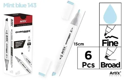 Zdjęcie produktu dla Marker Chromax z 2 końcówk. mint blue 143 (6szt) - Artix