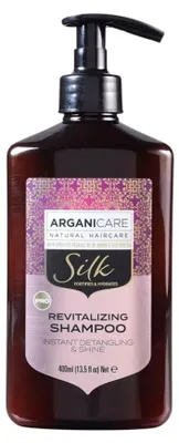 Immagine prodotto di Arganicare, shampoo per capelli con proteine della seta, idratante e nutriente, 400 ml