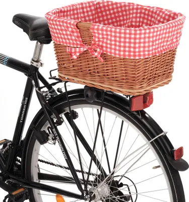Produktbild von Einkaufskorb Transportkorb Fahrradkorb Weide für Gepäckträger eckig 44x34 cm Natur (44-N-R1)