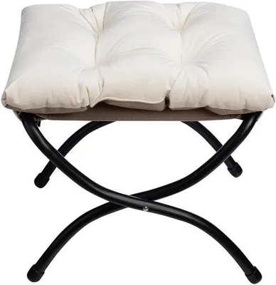 Produktbild von Fußstütze Klappbar mit Metallbeinen – Beige, 47 x 36 x 36 cm