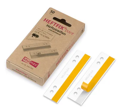 Immagine prodotto di Veloflex® 2002 500 Nastri di graffatura HEFTFIX® - autoadesivi, PVC, 105 mm, bianco, 50 pezzi