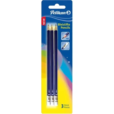 Produktbild von Pelikan 978866, HB, Blau, Hexagonal, Sichtverpackung, 3 Stück(e), Deutschland