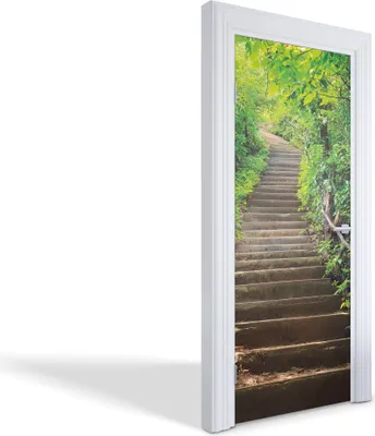 Produktbild von Selbstklebende Türfolien Kreativ Türtapeten Wandsticker - Waldtreppe - 75 x 205 cm