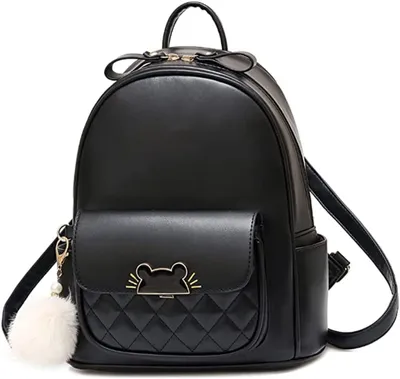 Produktbild von Rucksack für Damen klein süßes Leder, Mini-Rucksack leicht für Teenager-Mädchen mit Verschluss in Katzenform