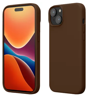 Produktbild von kwmobile Handyhülle für iPhone 15 Hülle, für iPhone 15 Case - Hülle Silikon - kabelloses Laden - Chocolate