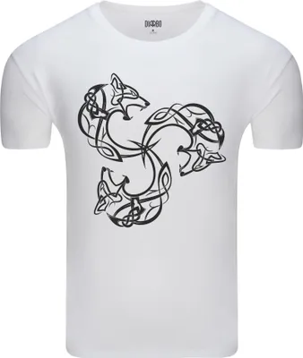 Obrázok produktu pre Diarbo pánske tričko s potlačou milovníkov mytológie triskelion wolves white veľkosť XXL
