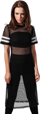 Produktbild von Urban Classics Female Shirt Ladies Mesh Long Tee Black/White-XS