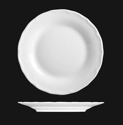 Produktbild von Dessertteller 21 cm, weißes Porzellan, Verona, G. Benedikt