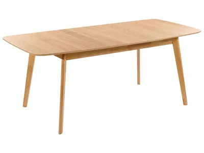 Obrázek produktu pro BELIANI Jídelní stůl světlý dub 150/190 x 90 cm 8místný rozkládací dřevěné nohy skandinávský styl