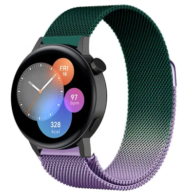 Produktbild von Strap-it Milanese - Kompatibel mit Huawei Watch GT 3Armband 42mmHochwertiger EdelstahlHuawei watch strap Armband mit Magnetverschluss für 20mmArmband Grün