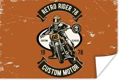Produktbild von MuchoWow® Poster Motorrad - Retro - Zitat 120x80 cm - Bilder
