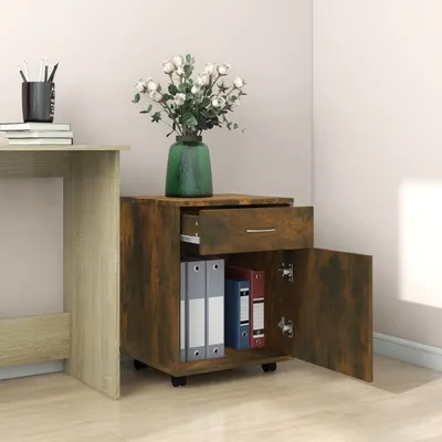 Produktbild von Eleganter Möbel Rollschrank Räuchereiche 45x38x54cm Holzwerkstoff - CJG755340 - Kommoden
