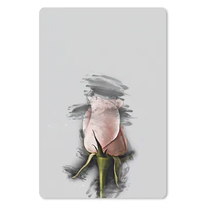 Produktbild von MuchoWow® Mauspad Mousepad Blumen - Rosa - Schwarz 18x27 cm - Mousepads - Maus Mat - Pad - Mausunterlage