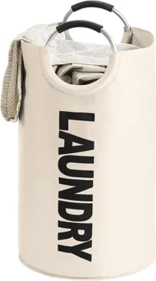 Immagine prodotto di Cesto portabiancheria pieghevole 115 L - Beige - Con maniglia