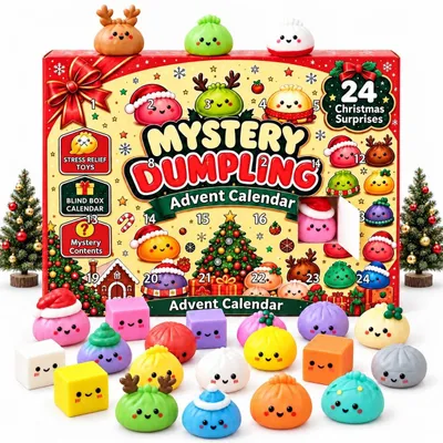 Obrázok produktu pre Squishy Adventný Kalendár 2026 24 Dní Vianoce a Vianočný Darček