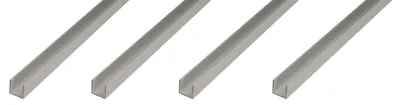 Zdjęcie produktu dla Alberts 4 x profil U, aluminium, 25 x 25 x 25 x 2 mm, długość 1 m, anodowane na srebrno