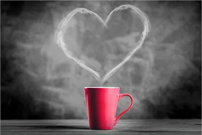 Produktbild von Wallario Poster - Tasse mit Kaffee - Schwarz-Weiß, Kunstdruck Größe: 61 x 91,50 cm