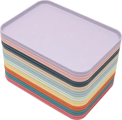 Immagine prodotto di Vassoi per alimenti - Vassoi per la conservazione - Confezione da 20 - Rettangolari - Colorati - Per feste e catering - Eco-friendly