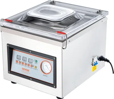 Produktbild von Kammer-Vakuumierer 320 W Vakuumiergerät für feuchte Lebensmittel Fleisch Marinaden usw. kompakte Größe mit 32 cm Versiegelungslänge Anwendung in der privaten Küche und im gewerblichen Bereich