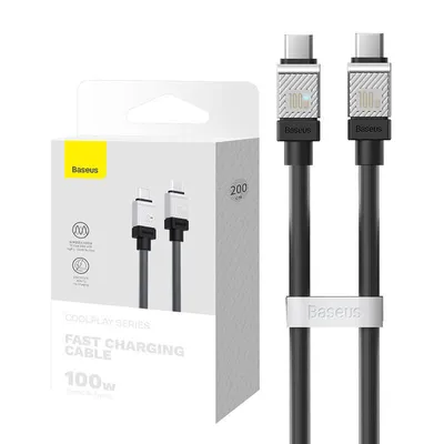 Obrázok produktu pre Baseus CB000047, 2 m, USB C, USB C, USB 2.0, 0,48 Gbit/s, Čierna