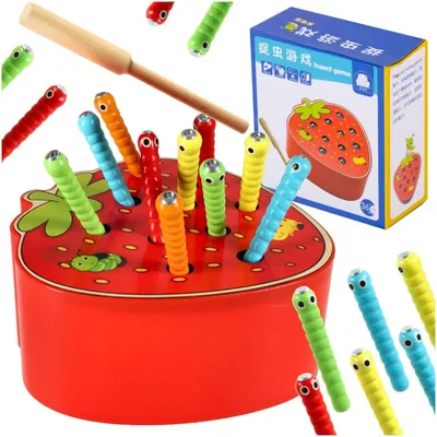 Produktbild von Magnetische Holzraupe Erdbeere