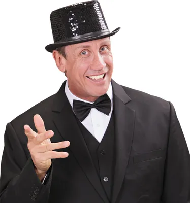 Immagine prodotto di Cappello a cilindro in paillettes nero - taglia unica