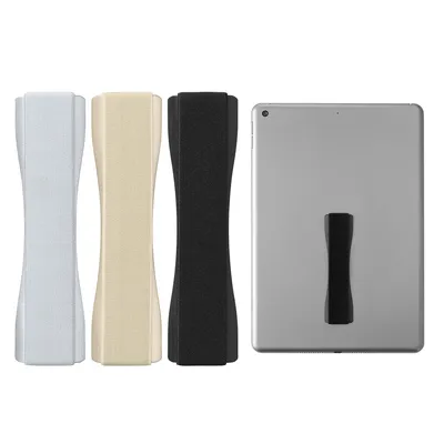 Produktbild von kwmobile 3x Tablet Fingerhalter Griff Halter - Selbstklebende Tablet PC Fingerhalterung kompatibel mit iPad Samsung Sony Tablets - Schwarz Gold Silber