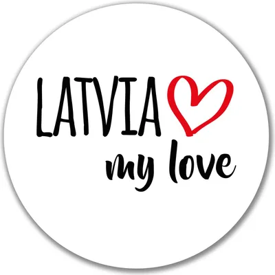 Produktbild von Huuraa Aufkleber Latvia my love 10cm rund Sticker Geschenkidee