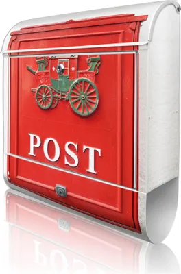 Produktbild von banjado Design Briefkasten Stahl weiß mit Zeitungsfach pulverbeschichtet "Postkasten Nostalgie" 38x46x12,5cm & 2 Schlüssel - Postkasten A4 Einwurf inkl. Montagematerial [BKW 10485]