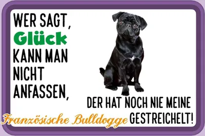 Produktbild von vianmo Holzschild 12x18 cm Glück Französische Bulldogge Tier Haustier