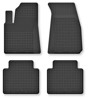 Image de Tapis de sol en caoutchouc pour Tesla S I 2012-2016 (berline) – 4 pièces, noirs, semi-universel, adapté