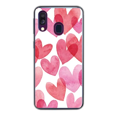 Produktbild von MuchoWow® Handyhülle Schutzhülle Hülle für Samsung Galaxy A40 Ein Aquarell mit Herz-Illustration Silikon Softcase Handy Hülle - Handy-Tasche