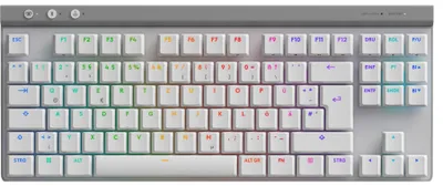 Image de Logitech G G515 - Clavier - LIGHTSPEED - TKL - rétroéclairage - sans fil - 2,4 GHz, Bluetooth, USB - AZERTY - allemand - Commutateur de touches : GL Tactile - blanc (920-012543)