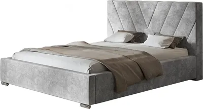 Produktbild von Polsterbett PALERMO mit Kopfteil, 180x200 cm, Doppelbett mit Bettkasten und Lattenrost aus Holz, Velourstoff Grau