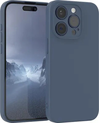 Produktbild von EAZY CASE - TPU Hülle für Apple iPhone 15 Pro, TPU Case stoßfeste Handyhülle, weiches Cover mit Kameraschutz, Silikonhülle in Dunkelblau