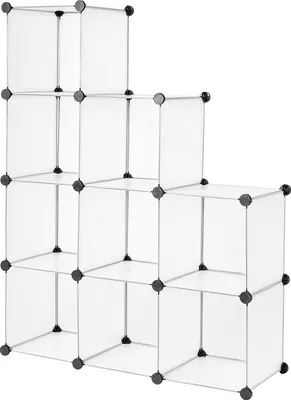 Obrázek produktu pro dibea cube shelf 9 přihrádek, modulární zásuvný systém, flexibilně rozšiřitelný, robustní a vodoodpudivý, ideální jako stojan na boty nebo oblečení