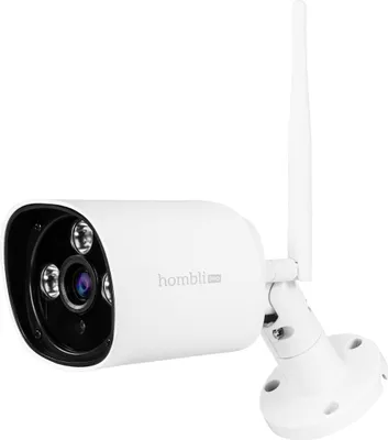 Produktbild von Hombli Smart-Outdoor-Kamera, IP-Sicherheitskamera, Draußen, Kabelgebunden, Wand- / Mast, Weiß, Patrone (Form)