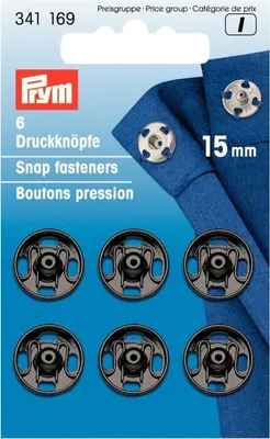Produktbild von PRYM 341169 Snap Fasteners 15 mm Black