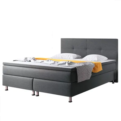 Produktbild von Boxspringbett Dallas 140x200 Webstoff Anthrazit