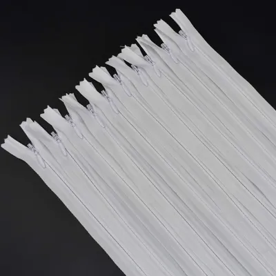 40 unsichtbare Nylon-Reißverschlüsse 50 cm weiß