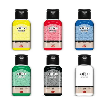 Produktbild von büst Artdeco Acrylfarben-Set 6x75 ml - Leuchtende Farben
