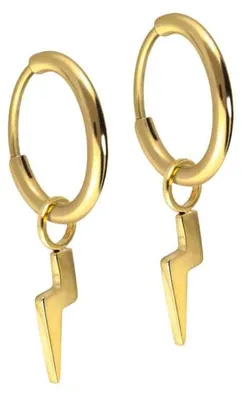 Produktbild von Titan Ohrclicker Creolen BLITZ Gold Innendurchmesser: 10mm + Designstärke: 1,6mm