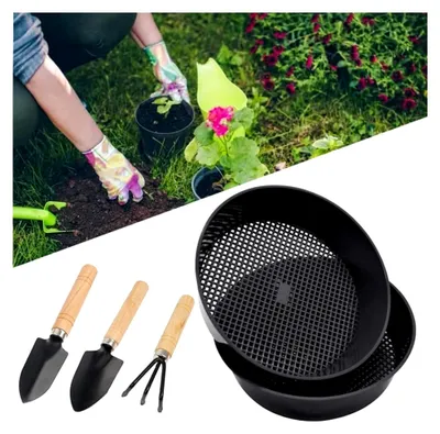 Produktbild von Gartensieb, Bodensieb 3-teilig, Kunststoff Sieb für Gartenarbeiten